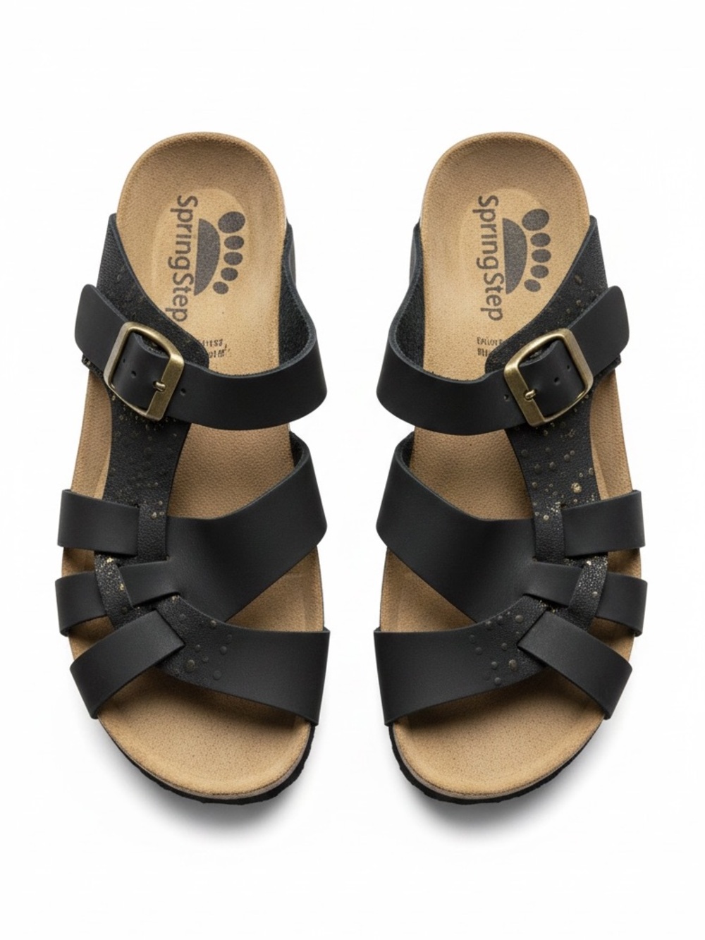 SpringStep Leather Platform Slip On Sandals Size 40